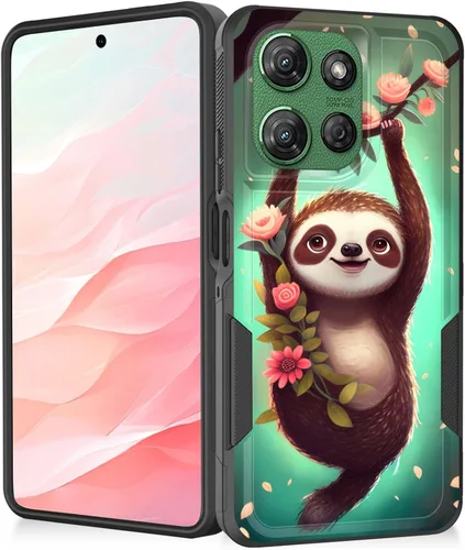 Vista 57 de Funda para Moto G Play 4G 2024, resistente de doble capa híbrida de policarbonato duro, goma suave, a prueba de golpes, funda protectora resistente
