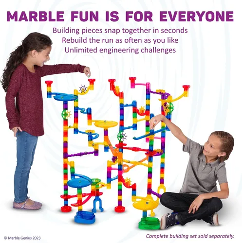 Vista 4 de Marble Genius Bases estables, juego de 4 piezas de accesorios de carrera de canicas para niños a partir de 4 años, divertido kit de complemento