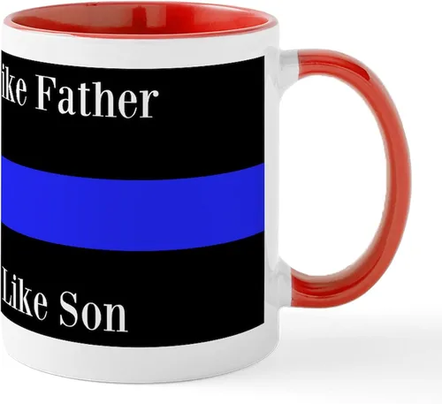 Vista 86 de CafePress Taza de café de cerámica de 11 oz (11.0 fl oz) de Police Mom