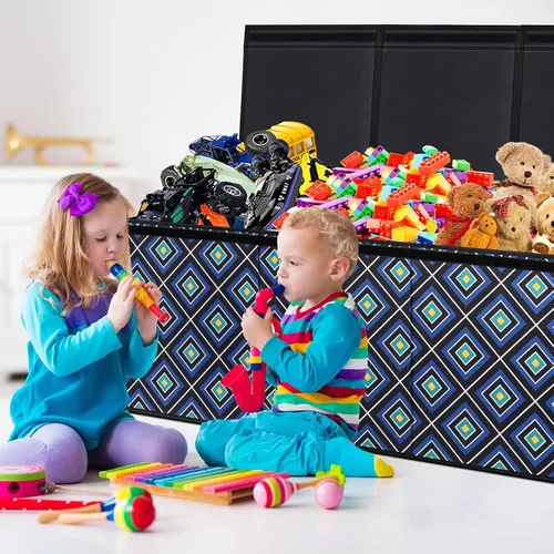 Vista 6 de HOMEMARVEL Cofre de juguetes grande, caja de juguetes grande, caja de juguetes extra grande para niños y niñas, organizador de almacenamiento