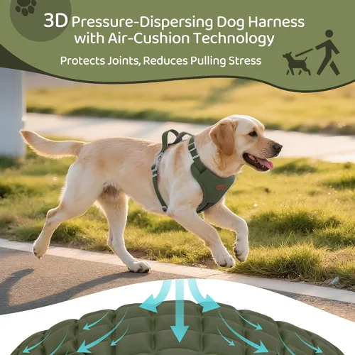 Vista 5 de Xlife Arnés para perros y gatos pequeños, arnés de chaleco ajustable sin tirones con hebilla de seguridad y anillo en D sin asfixia, fácil de poner