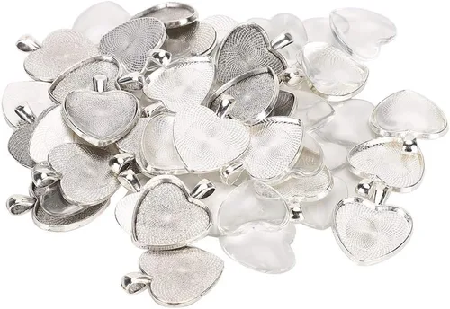 Vista 7 de Colgante en forma de corazón, 60 bandejas colgantes en forma de corazón, ajuste de base con cristal