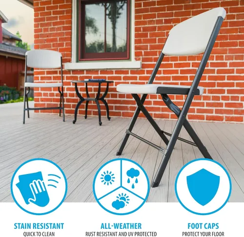 Vista 7 de LIFETIME Sillas plegables, silla plegable resistente contorneada para mayor comodidad, paquete de 4