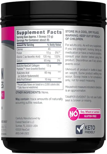 Vista 2 de NeoCell Súper Colágeno en Polvo, Colágeno Plus incluye Vitamina C y Ácido Hialurónico, Promueve el Cabello Saludable, la Piel Hermosa y el Soporte