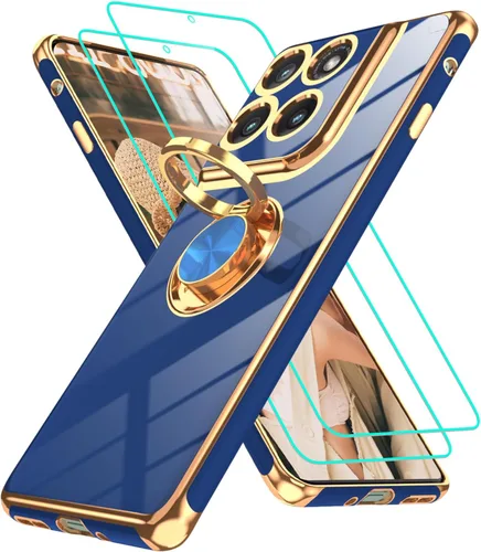Vista 81 de Funda para Motorola Moto G 5G 2024: Funda Moto G Play 5G 2024 con 2 piezas de protectores de pantalla, soporte de anillo de rotación de 360°