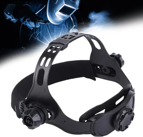 Vista 3 de Kit de diadema ajustable de repuesto para casco de soldadura ABS con acolchado que absorbe el sudor (negro)