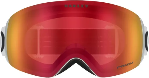 Vista 2 de Oakley Flight Deck XM - Gafas de nieve (marco blanco mate/lente de iridio Prizm, linterna, con funda suave de gafas grandes)