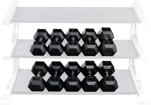 Vista 6 de Mancuernas hexagonales con revestimiento de hule 3 – 100 libras