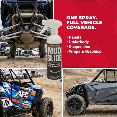 Vista 8 de Corrosion Technologies Mud Slide Spray repelente de lodo listo para usar para corredores de barro, todoterreno, ATV y UTV For Off-Road Race Cars