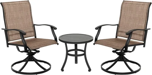 Vista 21 de NUU GARDEN 3 Pieces Outdoor Patio Bistro Set with Coffee Table,Beige