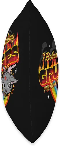 Vista 2 de Cute baphomet Grudge Master apparel I Believe in Holding Grudges I'll Heal in Hell Rainbow Print - Almohada de 16 x 16 pulgadas, multicolor