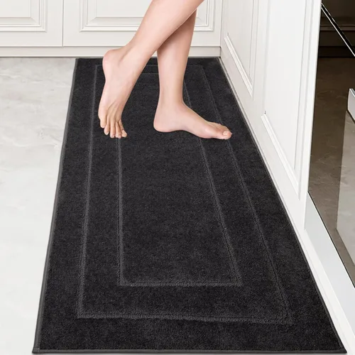 Vista 25 de PURRUGS Alfombra de cocina lavable a máquina, de 24 x 35.5 pulgadas, antideslizantes, antideslizantes, tapetes de pie suaves y superabsorbentes