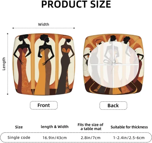 Vista 2 de Juego de 2 fundas de asiento extraíbles para silla de comedor, mujeres africanas, fundas elásticas para silla de oficina y cocina, protector