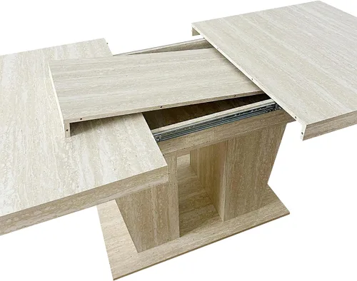 Vista 9 de Henf Juego de mesa de comedor extensible de 5 piezas para 4, mesa de cocina de imitación de mármol de 63"-79" con 4 sillas negras, juego de mesa