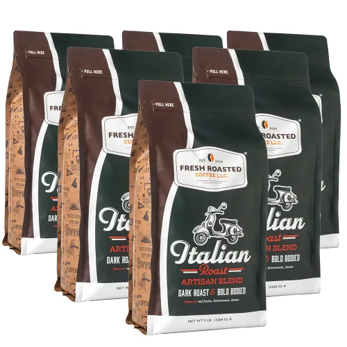 Vista 24 de Fresh Roasted Coffee, Blackbeard's Revenge, 12 onzas, tostado medio, Kosher, grano entero