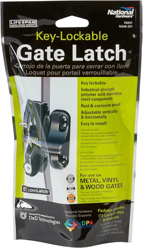 Vista 2 de National Hardware N346-201 V6201 LokkLatch en negro, 4-9/16