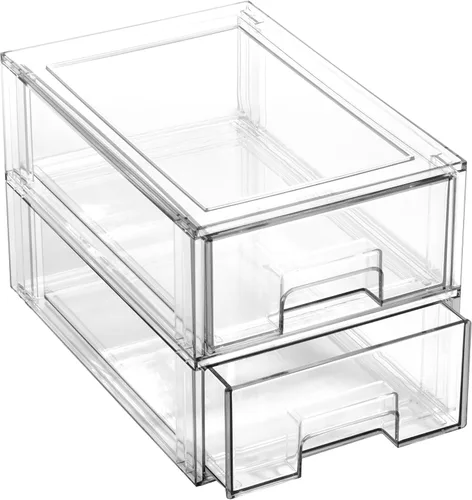 Vista 12 de BINO Cajones de almacenamiento apilables, pequeños - transparentes THE CRATE COLLECTION Contenedores de almacenamiento con cajones
