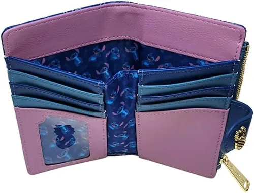 Vista 4 de Loungefly Cartera de cuero sintético Disney Stitch Wallet Snap Flap Clutch, Varios