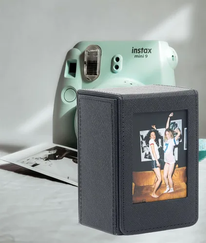 Vista 6 de Orga'Neat Estuche de Almacenamiento Portafotos para Película Fujifilm Instax Mini 12/11/90/40/9/8/7/7+/EVO, Portafotos de Cuero PU con Bolsillo Negro