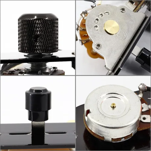 Vista 4 de Placa de Control Cargada para Guitarra Eléctrica Telecaster Precableada Interruptor de 3 Vías Potenciómetros 500K Botón de Tono y Volumen con Arnés