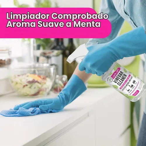 Vista 3 de Mighty Mint Limpiador de vinagre, aerosol multiusos, aroma natural de menta verde, 16 onzas, paquete de 2