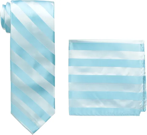 Vista 16 de Stacy Adams Conjunto de corbata de rayas formales de tejido sólido para hombre