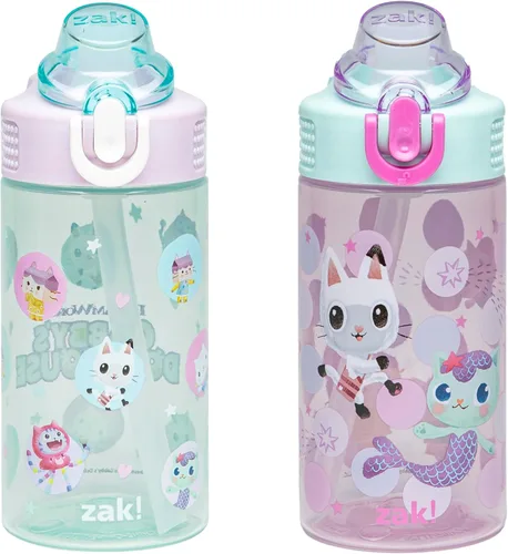 Vista 33 de Zak Designs Teenage Mutant Ninja Turtles - Botella de agua para niños para la escuela o viajes, paquete de 2 botellas de agua de plástico duradero