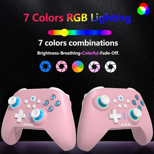 Vista 2 de 2.4G Wireless PC Controller with RGB Lighting/Programming Keys/Hall Joysticks/Hall Triggers/Vibrations,Three-Mode Switch Controller,Plug and Play