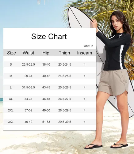 Vista 7 de Kayrth Women's 3" High Waisted Swim Board Shorts with Zipper Pockets Quick Dry Swimwear Shorts with Liner for Women Beach
