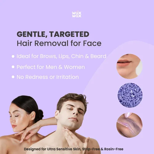 Vista 3 de Wax Wax Cuentas de cera dura de orquídea, cera facial para piel ultra sensible, sin colofonia, hipoalergénica, sin tiras, cuentas de cera de bajo