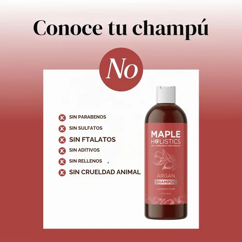 Vista 4 de Champú de aceite de argán para cabello seco - Champú sin sulfato para cabello dañado y encrespamiento con aceite de argán para el cabello - Champú
