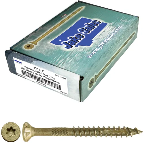 Vista 52 de 8 x 1 revestimiento exterior recubierto de bronce, tornillo de madera multiusos compatible con ACQ, cabeza plana Torx/Star Drive de 1 libra, 288