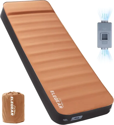 Vista 13 de Elegear Colchoneta autoinflable de aire y espuma, colchón de camping de espuma viscoelástica ultragruesa de 4" con bomba eléctrica incorporada