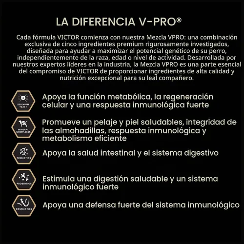 Vista 4 de VICTOR Classic - Hi-Pro para raza pequeña adulta, 5 libras Real Beef 1st Ingredient, Small Breed Bite-Sized Kibble, Immune & Digestive Support