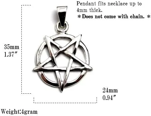 Vista 5 de COSUMOSU Inverted Pentacle Devil star 925 Sterling Silver Pendant Charm