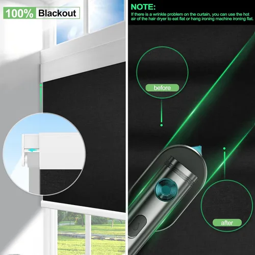 Vista 5 de Persianas motorizadas con control remoto, persianas enrollables opacas, persianas inteligentes personalizadas con cenefa, persianas eléctricas