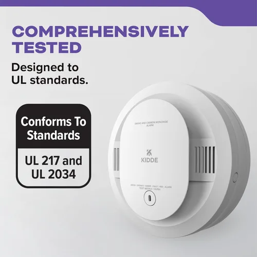 Vista 6 de Kidde - Detector de humo y monóxido de carbono, funciona con pilas AA, indicadores de luz de advertencia LED, 30CUDR Detección 2 en 1 con luces