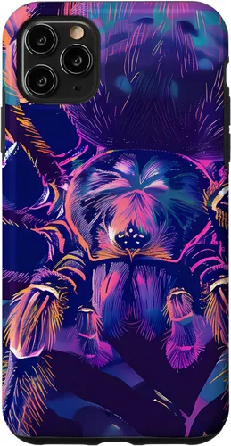 Vista 11 de iPhone 15 Retro Synthwave Tarantula Art Poster Case