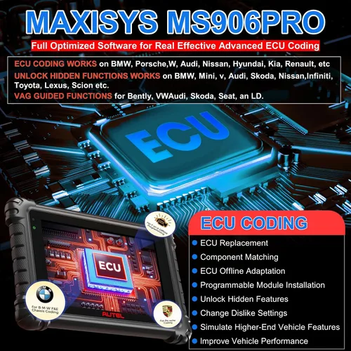 Vista 3 de Autel Escáner de diagnóstico MaxiSys MS906 Pro OBD2, codificación ECU, más de 3000 pruebas activas, servicio de más de 40 años, herramienta