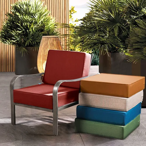 Vista 8 de ARTPLAN Cojines de asiento profundos para muebles de exterior, juego de cojines de asiento gruesos de 24 x 24 x 6 pulgadas, cojines de asiento