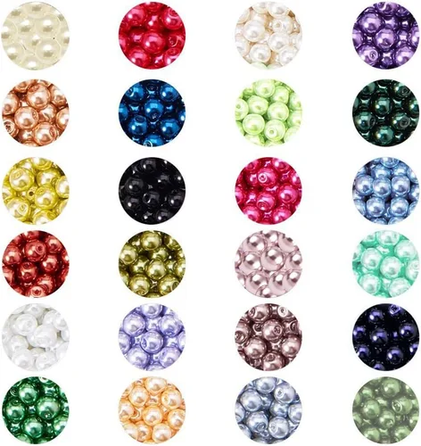 Vista 6 de PH PandaHall - Juego de cuentas redondas de cristal para hacer joyas, 10mm