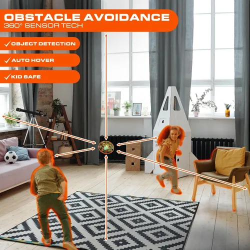 Vista 12 de Force1 Scoot Skeet Mini Drone Juego de disparos electrónico para niños (solo dron): Drones de mano para niños compatibles con Scoot Skeet LED