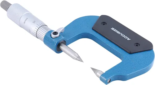 Vista 9 de Accusize Industrial Tools - Micrómetro de punta con punta de carburo de 0-1'' x 0.0001'', en caja ajustada, 2004-1001 30 Deg Point for Small Grooves