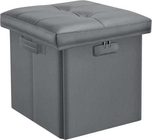 Vista 18 de DocSafe Otomana de almacenamiento con cerradura, caja de almacenamiento plegable de 17 pulgadas resistente al fuego y al agua con asas, segura