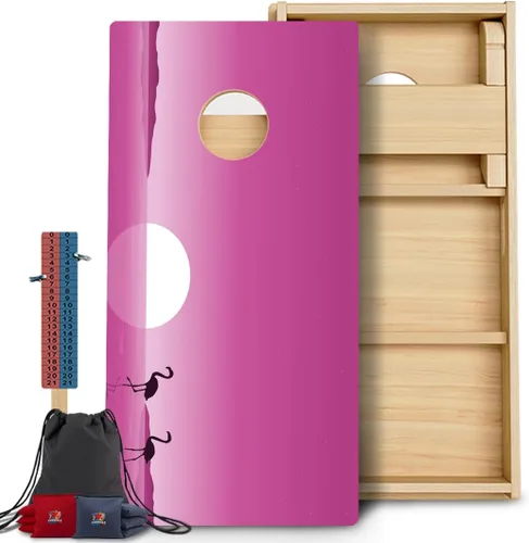Vista 21 de CornholeGamesUSA Pro - Juego de tablas de Cornhole Fabricado en Estados Unidos Abedul báltico 3/4 Sin rebote Patas triples gruesas Dos 132