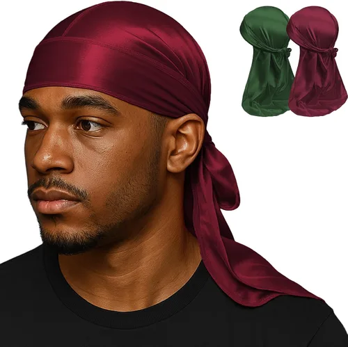 Vista 14 de Premium Durag Pack for Men, Silky Doo Rag for 360 540 720 Waves
