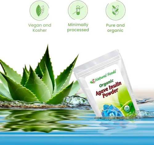 Vista 5 de Z Natural Foods Polvo de inulina de agave orgánico, suplemento de fibra natural, superalimento prebiótico en polvo para bebidas, batidos y recetas