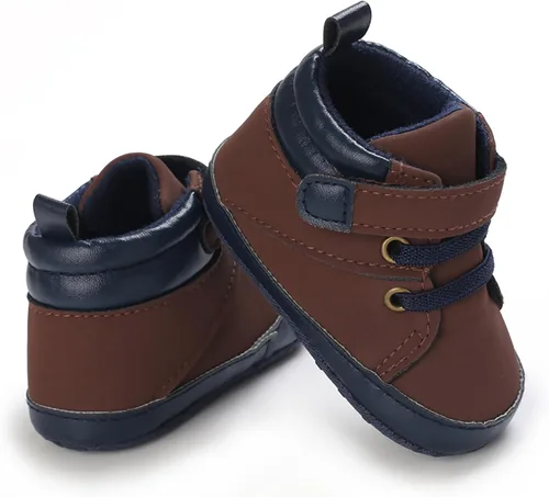 Vista 5 de SOFMUO Zapatos deportivos para bebés, niños y niñas, de piel sintética, antideslizantes, suela de goma suave, botines de vestir para niños pequeños