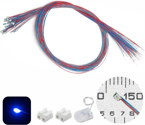 Vista 25 de 50 piezas de LED micro precableados con soldadura previa, LEDs SMD 0805 con accesorios de montaje para construcción de modelos para principiantes