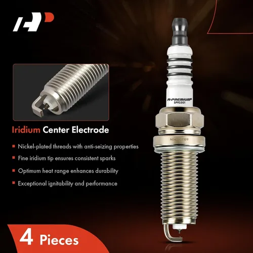 Vista 3 de A-Premium Bujías de Iridio y Platino (Paquete de 4) Compatibles con Honda CR-V, Civic, Accord, Fit y Toyota Corolla, Prius y Subaru Outback y Mazda